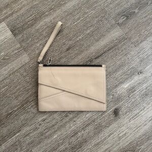 Botkier Beige Leather Wristlet Clutch